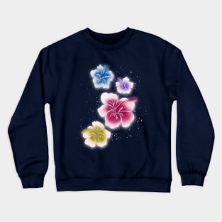 Hibiscuses White highlights Crewneck Sweatshirt